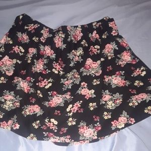 Black floral skater skirt.